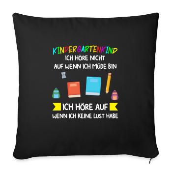 Kindergarten Anfang Kindergartenkind Geschenk - Sofakissenbezug 45 x 45 cm - Schwarz - Vorne