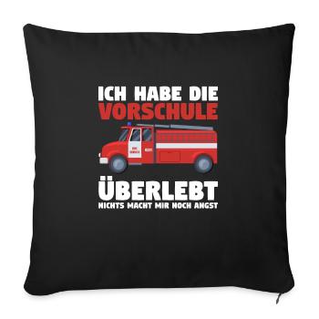Vorschule Feuerwehr Vorschule Abschluss Geschenk - Sofakissenbezug 45 x 45 cm - Schwarz - Vorne