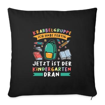 Kindergarten Anfang Kindergartenkind Geschenk - Sofakissenbezug 45 x 45 cm - Schwarz - Vorne