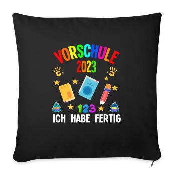 Vorschule 2023 Abschluss Vorschüler Geschenk - Sofakissenbezug 45 x 45 cm - Schwarz - Vorne