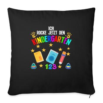Kindergarten Anfang Kindergartenkind Geschenk - Sofakissenbezug 45 x 45 cm - Schwarz - Vorne
