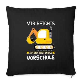 Vorschule Bagger Vorschüler Geschenk - Sofakissenbezug 45 x 45 cm - Schwarz - Vorne