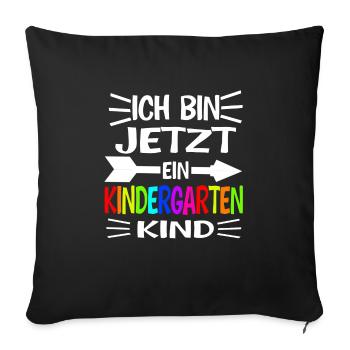 Kindergarten Anfang Kita-Start Geschenk - Sofakissenbezug 45 x 45 cm - Schwarz - Vorne