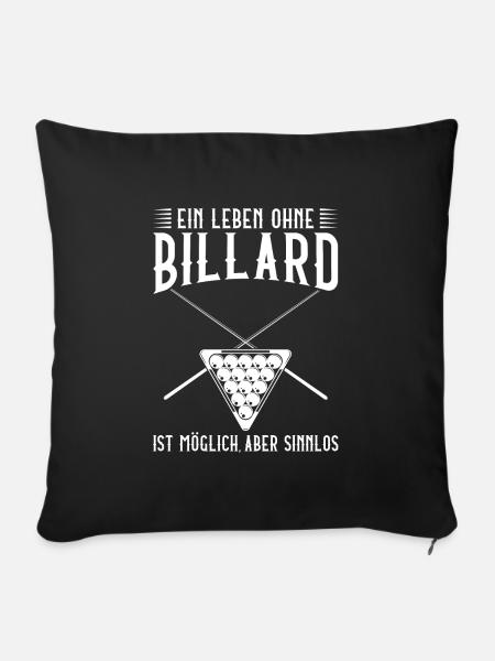 Billardspieler Billard Billard Spiel Geschenk - Sofakissenbezug 45 x 45 cm - Schwarz