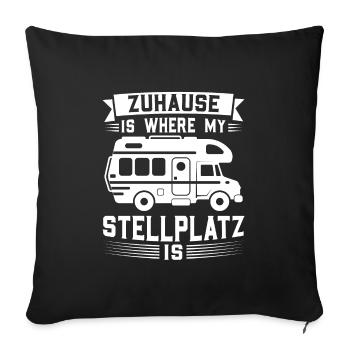 Campen camper Wanderung Geschenk - Sofakissenbezug 45 x 45 cm - Schwarz - Vorne