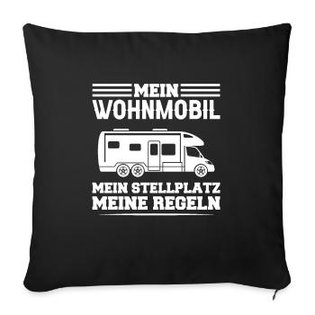 Campen camper Wanderung Geschenk - Sofakissenbezug 45 x 45 cm - Schwarz - Vorne
