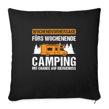 Campen camper Wanderung Geschenk - Sofakissenbezug 45 x 45 cm - Schwarz - Vorne