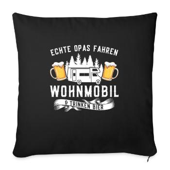 Campen Bier Camping & bier Bier Geschenk - Sofakissenbezug 45 x 45 cm - Schwarz - Vorne