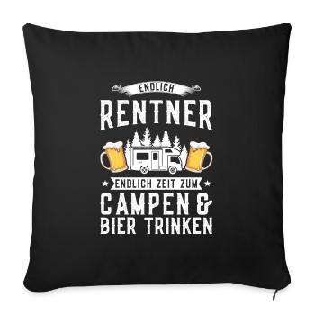 Campen Bier Camping & bier Bier Geschenk - Sofakissenbezug 45 x 45 cm - Schwarz - Vorne