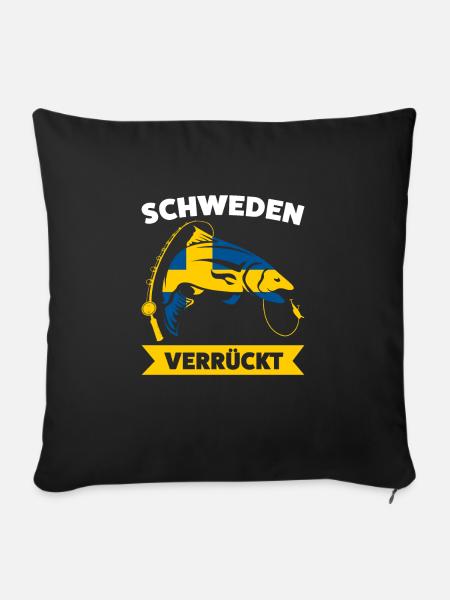 Schwedisch Angler Angeln Schweden Geschenk - Sofakissenbezug 45 x 45 cm - Schwarz