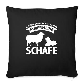 Schafe Schaf Schafzüchter Geschenk - Sofakissenbezug 45 x 45 cm - Schwarz - Vorne