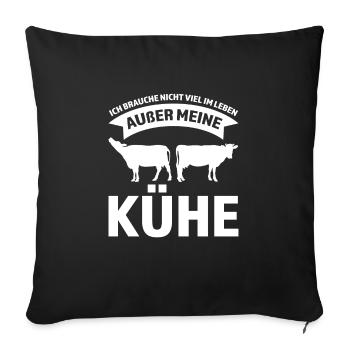 Kühe Kuh Rinder-Züchter Geschenk - Sofakissenbezug 45 x 45 cm - Schwarz - Vorne
