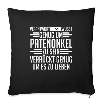 Patenonkel Pate Taufpate Geschenk - Sofakissenbezug 45 x 45 cm - Schwarz - Vorne