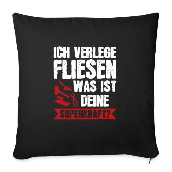 Fliesenleger Beruf Plattenleger Geschenk - Sofakissenbezug 45 x 45 cm - Schwarz - Vorne