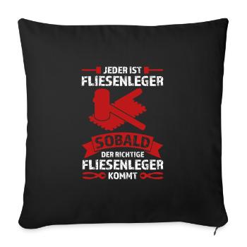 Fliesenleger Beruf Plattenleger Geschenk - Sofakissenbezug 45 x 45 cm - Schwarz - Vorne