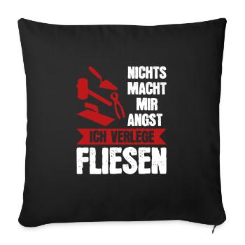 Fliesenleger Beruf Plattenleger Geschenk - Sofakissenbezug 45 x 45 cm - Schwarz - Vorne
