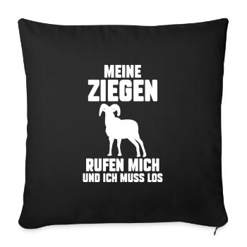 Ziegen Ziege Landwirt-in Ziegenbauer Geschenk - Sofakissenbezug 45 x 45 cm - Schwarz - Vorne