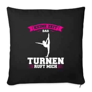 Turnen Mädchen Turnerin Geschenk - Sofakissenbezug 45 x 45 cm - Schwarz - Vorne