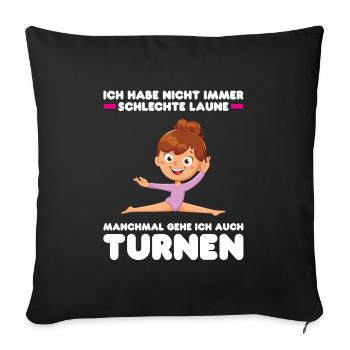 Turnen Mädchen Gymnastik Geschenk - Sofakissenbezug 45 x 45 cm - Schwarz - Vorne