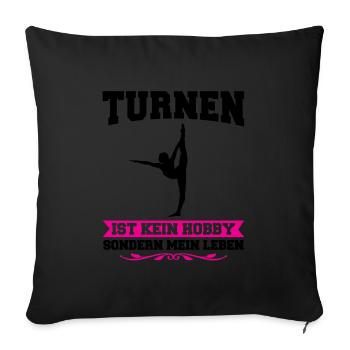 Turnen Mädchen Bodenturnen Geschenk - Sofakissenbezug 45 x 45 cm - Schwarz - Vorne
