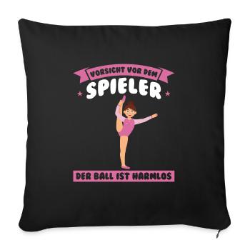 Turnen Mädchen Turnerinnen Geschenk - Sofakissenbezug 45 x 45 cm - Schwarz - Vorne
