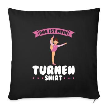 Turnen Mädchen Turnerinnen Geschenk - Sofakissenbezug 45 x 45 cm - Schwarz - Vorne