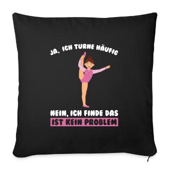 Turnen Mädchen Geräteturnen Geschenk - Sofakissenbezug 45 x 45 cm - Schwarz - Vorne