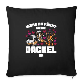 Dackel Hund Dackel Besitzer Geschenk - Sofakissenbezug 45 x 45 cm - Schwarz - Vorne