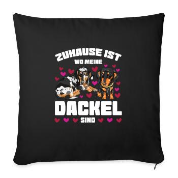 Dackel Hund Dackel Besitzer Geschenk - Sofakissenbezug 45 x 45 cm - Schwarz - Vorne