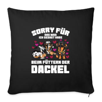 Dackel Hund Dachshund Geschenk - Sofakissenbezug 45 x 45 cm - Schwarz - Vorne