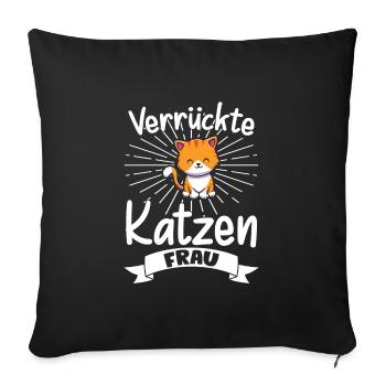 Katze Tier Katzen Geschenk - Sofakissenbezug 45 x 45 cm - Schwarz - Vorne