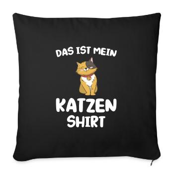 Katze Tier Katzen Geschenk - Sofakissenbezug 45 x 45 cm - Schwarz - Vorne