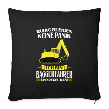 Baggerfahrer Job Baumaschine Geschenk - Sofakissenbezug 45 x 45 cm - Schwarz - Vorne