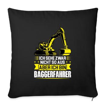 Baggerfahrer Job Baumaschine Geschenk - Sofakissenbezug 45 x 45 cm - Schwarz - Vorne