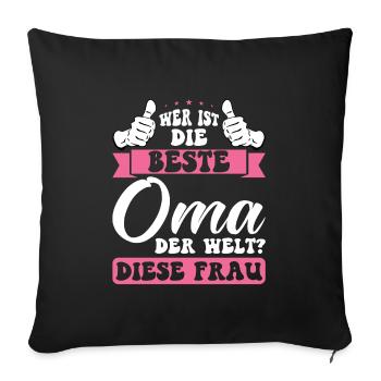 Oma Familie Großmutter Geschenk - Sofakissenbezug 45 x 45 cm - Schwarz - Vorne