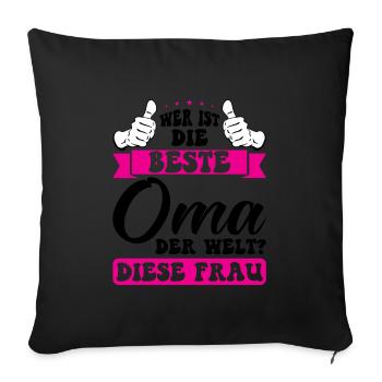 Oma Familie Omas Geschenk - Sofakissenbezug 45 x 45 cm - Schwarz - Vorne