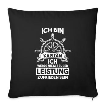 Kapitän Boot Segelboot Geschenk - Sofakissenbezug 45 x 45 cm - Schwarz - Vorne