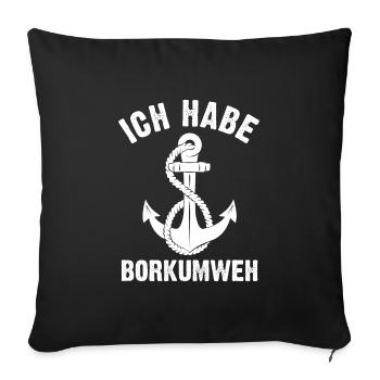 Borkum Norddeutschland Borkum Reise Geschenk - Sofakissenbezug 45 x 45 cm - Schwarz - Vorne