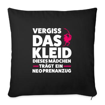 Taucherin Tauchen Tauchanzug Geschenk - Sofakissenbezug 45 x 45 cm - Schwarz - Vorne