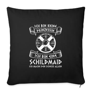 Wikinger Schild-Maid Nordische Mythologie Geschenk - Sofakissenbezug 45 x 45 cm - Schwarz - Vorne