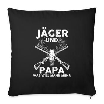 Wald Jäger Jagd Geschenk - Sofakissenbezug 45 x 45 cm - Schwarz - Vorne
