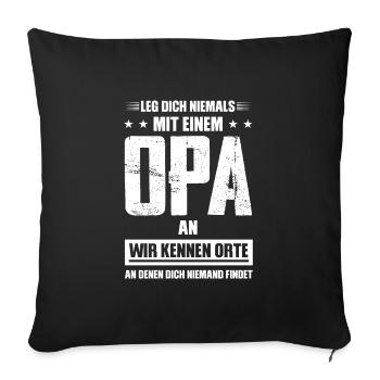 Opas Opa Opas Geschenk - Sofakissenbezug 45 x 45 cm - Schwarz - Vorne