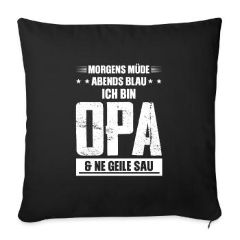Opas Opa Opas Geschenk - Sofakissenbezug 45 x 45 cm - Schwarz - Vorne