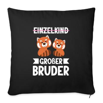 Großer Bruder Katzen Grosser Bruder Geschenk - Sofakissenbezug 45 x 45 cm - Schwarz - Vorne
