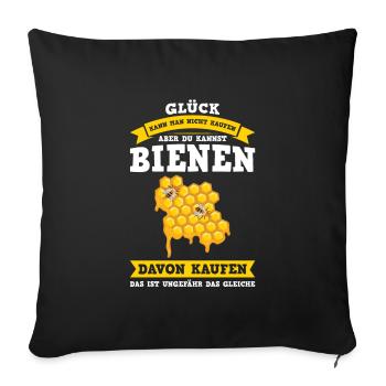 Imker Bienen Imkern Geschenk - Sofakissenbezug 45 x 45 cm - Schwarz - Vorne