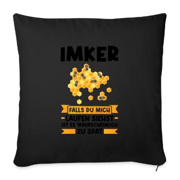 Imker Bienen Imkern Geschenk - Sofakissenbezug 45 x 45 cm - Schwarz - Vorne