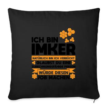 Imker Bienen Imkern Geschenk - Sofakissenbezug 45 x 45 cm - Schwarz - Vorne