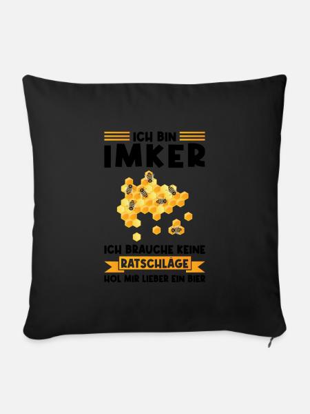 Imker Bier Imkern Geschenk - Sofakissenbezug 45 x 45 cm - Schwarz