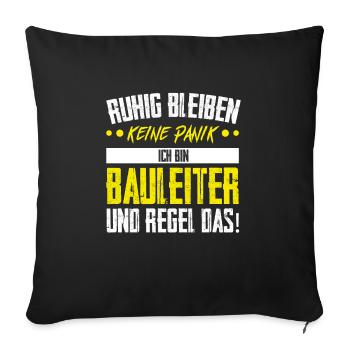 Bauleiter Bauaufsicht Bauarbeiter Geschenk - Sofakissenbezug 45 x 45 cm - Schwarz - Vorne