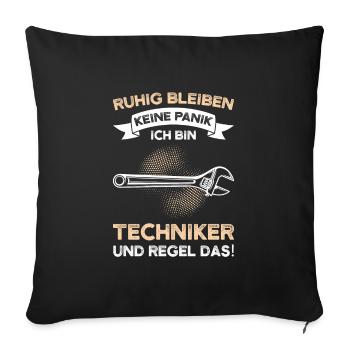 Techniker Beruf Ingenieur Geschenk - Sofakissenbezug 45 x 45 cm - Schwarz - Vorne